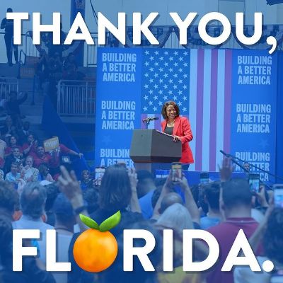 The picture says thank you Florida with orange instead of letter 'O" in Florida.